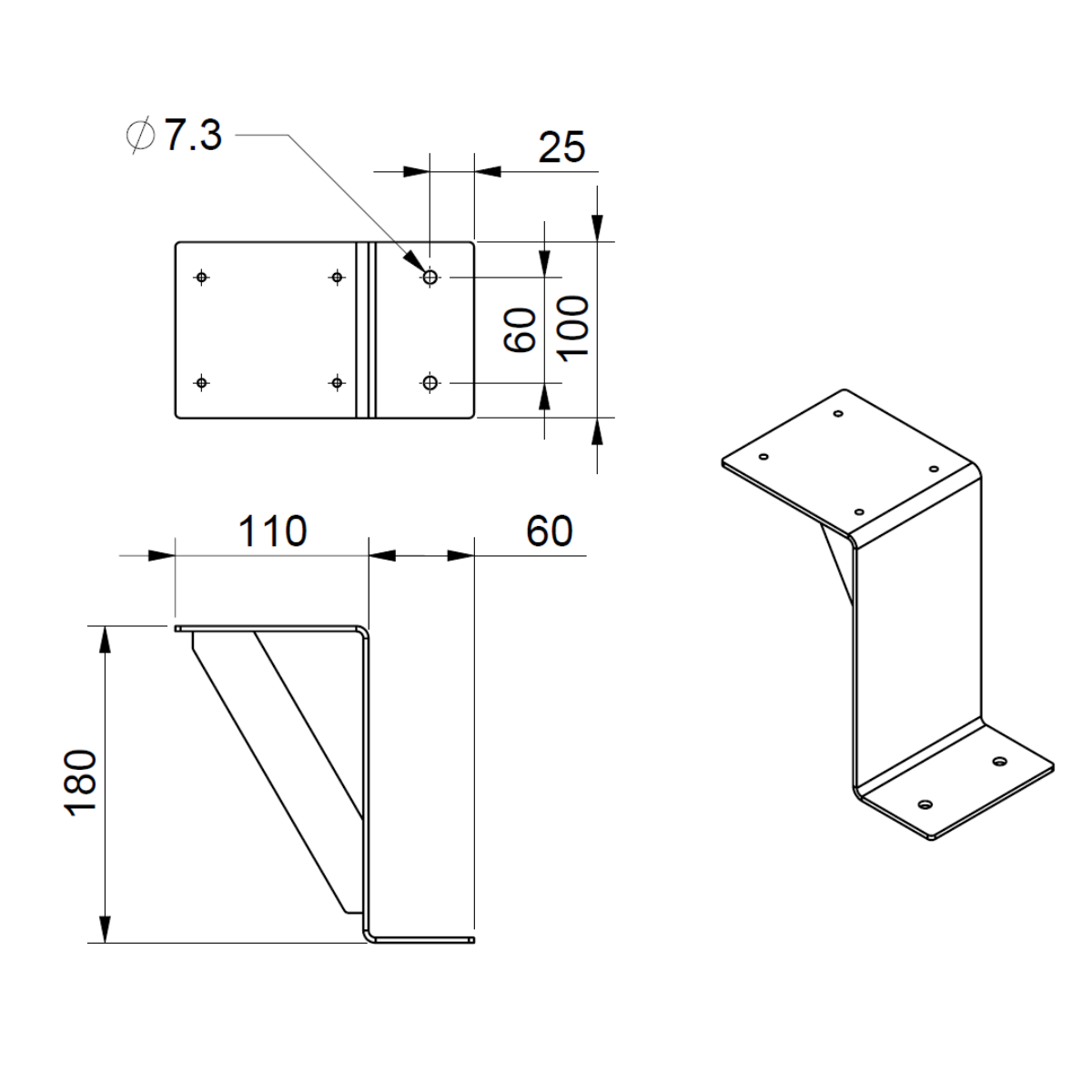 Pique Flue Extension Supporting Brackets